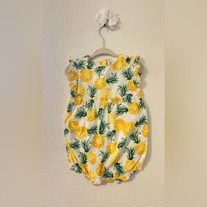 Janie and Jack Pineapple Print Baby Girls Romper